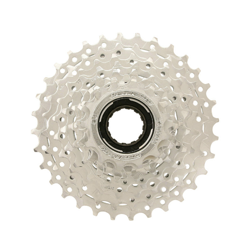 Roue Libre 9V. Sunrace 13-32 Argent Indexee (En Boite) (Compatible VAE Moteur Roue Arrière) 13-14-15-16-18-21-24-28-32