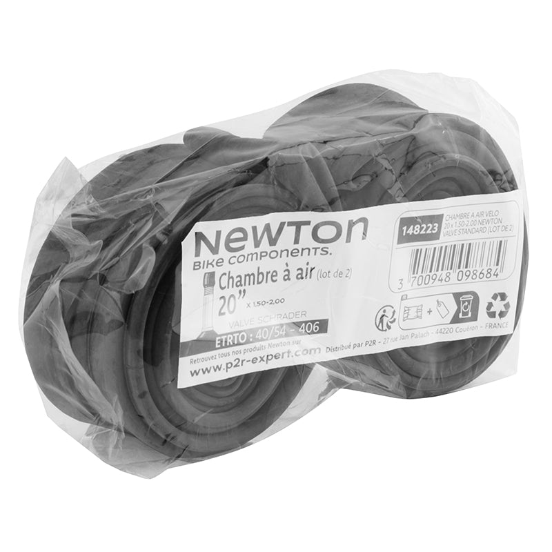 Chambre A Air Vélo 20 X 1.50-2.00 Newton Valve Standard (Lot De 2)