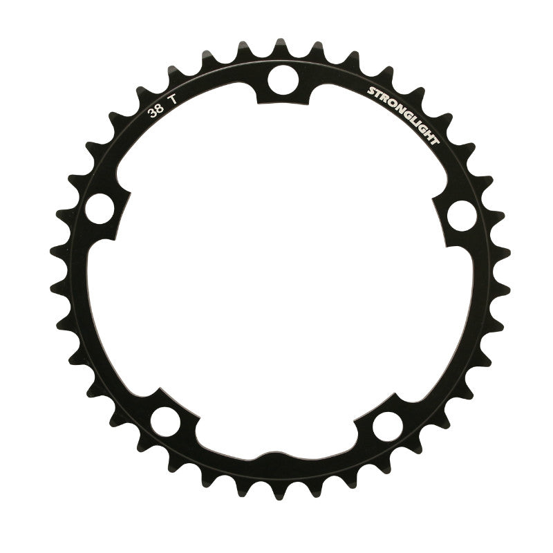 Plateau Route 5 branches Ø 130 Stronglight Dural 38 dents Intérieur Noir Type Shimano 8-9V.