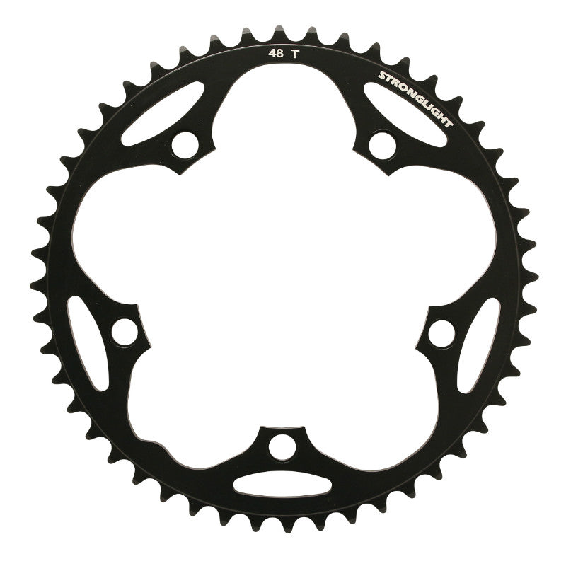 Plateau Route 5 branches Ø 130 Stronglight Dural 48 dents Noir Type Shimano 8-9V.