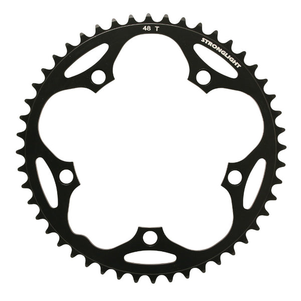 Plateau Route 5 branches Ø 130 Stronglight Dural 48 dents Noir Type Shimano 8-9V.
