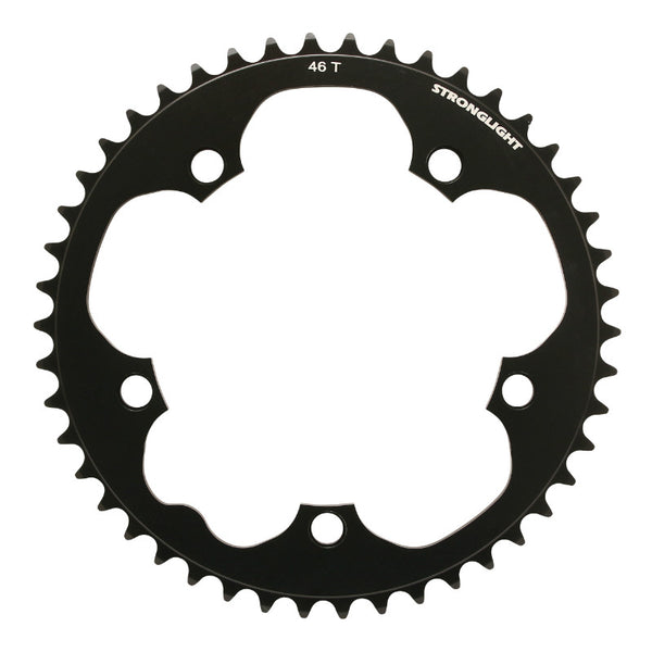 Plateau Route 5 branches Ø 130 Stronglight Dural 46 dents Noir Type Shimano 8-9V.