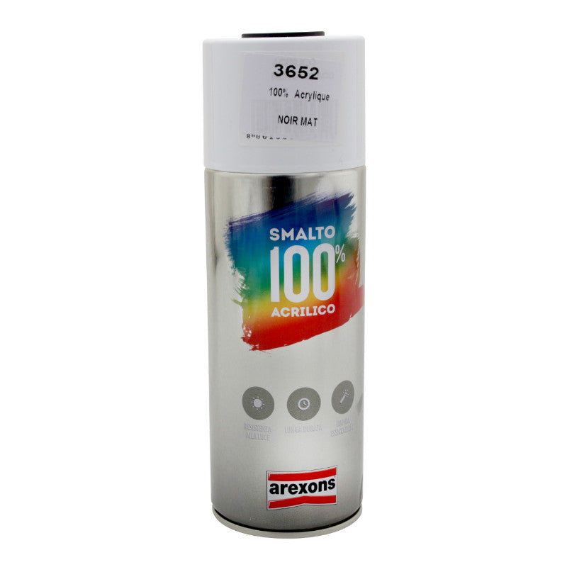 Bombe De Peinture Arexons Acrylique 100 Noir Mat Aerosol 400 Ml (3652)