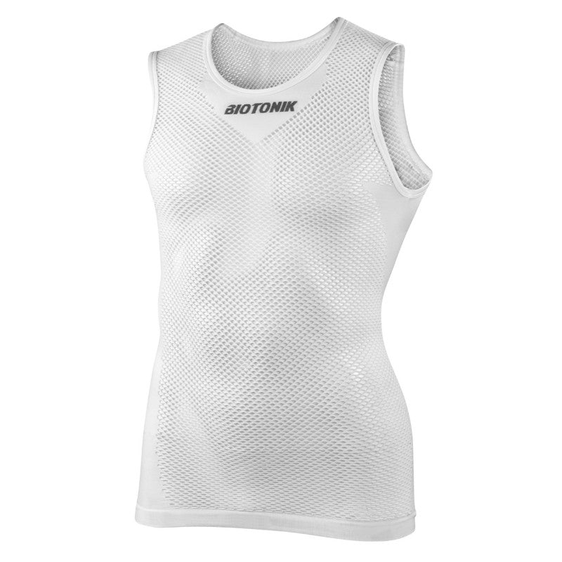 Maillot De Corps Été Sans Manche Biotonik Blanc Maille Aere Taille Unique - Absorbe La Transpiration, Traite Anti-Bacter