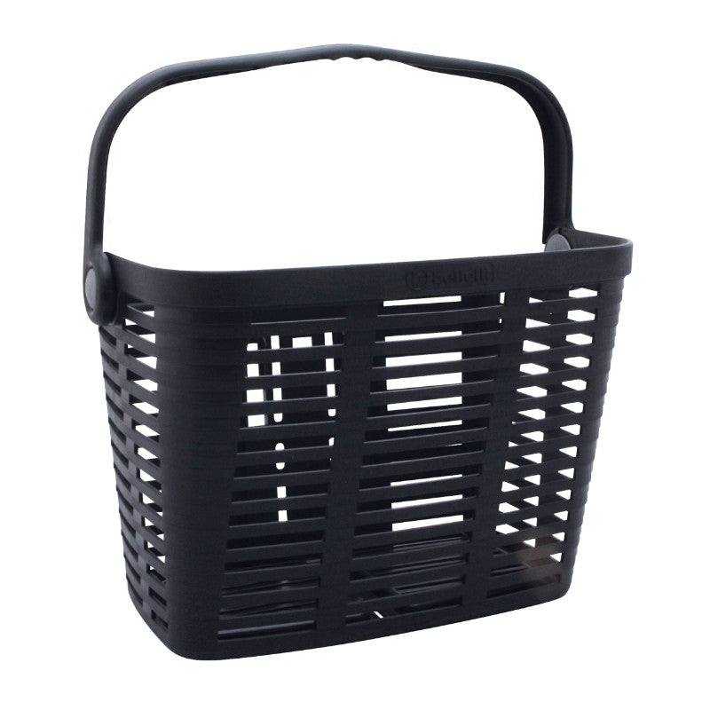Panier Avant Plastique Noir Avec Anse Fixation 60 mm Systeme Clips (Avecadaptateur 22-26-32) - Poids Max 5 Kg