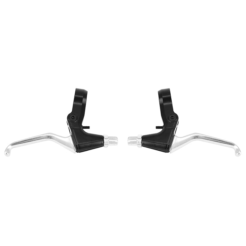 Levier De Frein VTT-VTC V-Brake 3 Doigts Newton Alu Argent-Noir (Paire Sur Carte)