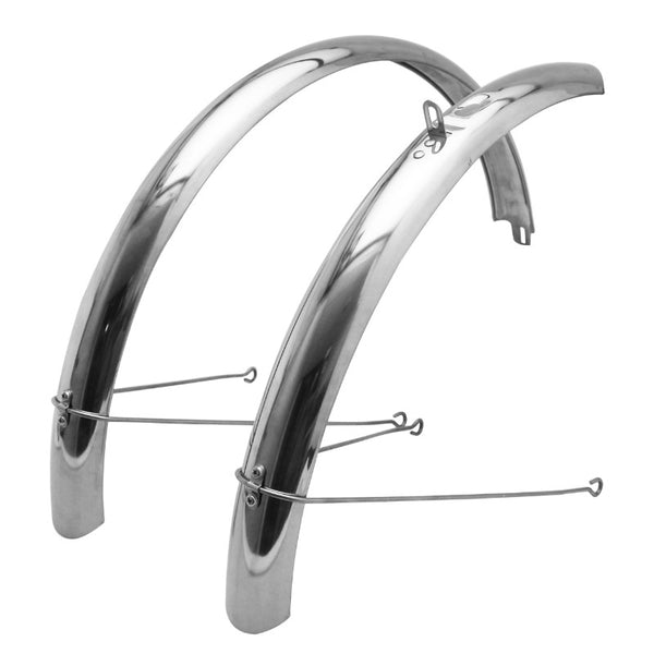 Garde Boue VTT-City Tringles 26-650B P2R INOX Argent 60 mm (Paire) Livre Avec Jeu De Tringles