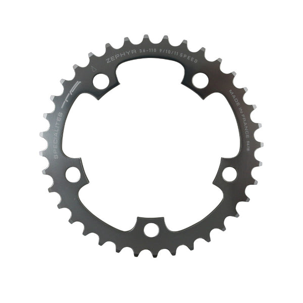 Plateau Route 5 branches Ø 110 Ta Zephyr 36 dents Intérieur Argent Alu 7075 Type Shimano 9-10V.
