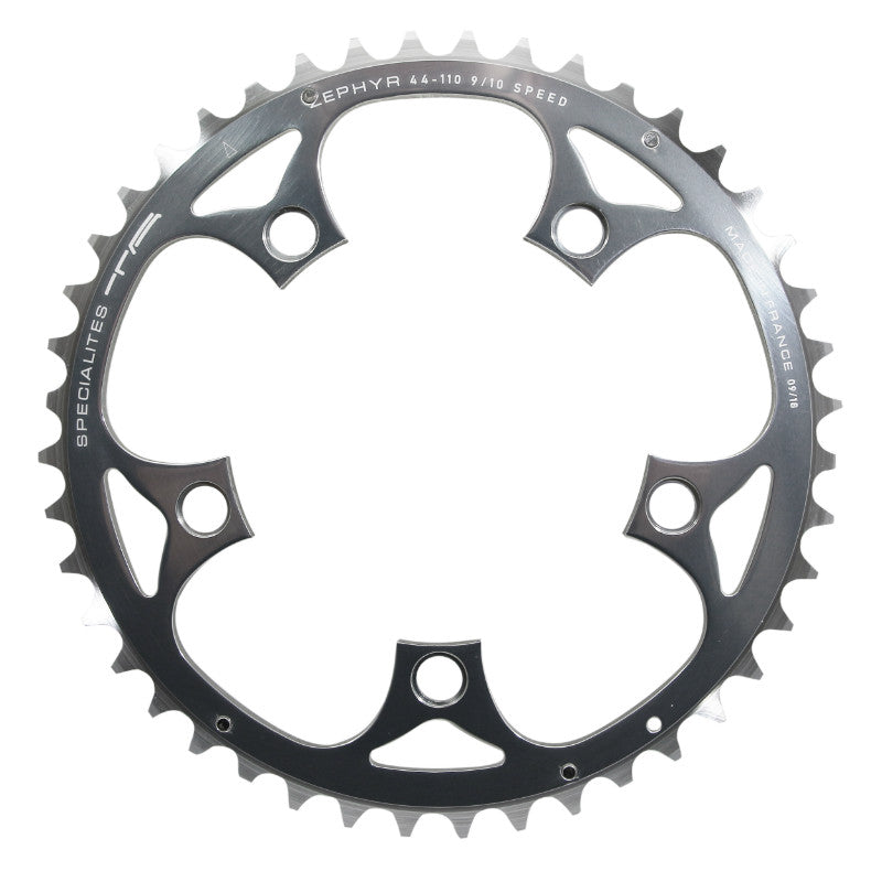 Plateau Route 5 branches Ø 110 Ta Zephyr 44 dents Extérieur Argent Alu 7075 Type Shimano 9-10V.