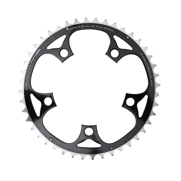 Plateau Route 5 branches Ø 110 Ta Zephyr 44 dents Extérieur Noir Alu 7075 Type Shimano 9-10V.