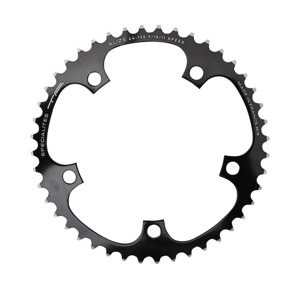 Plateau Route 5 branches Ø 130 Ta Alize 44 dents Intérieur Noir Alu 7075 Type Shimano 8-9-10V.