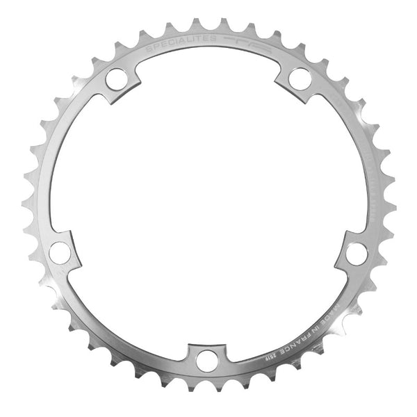 Plateau Route 5 branches Ø 144 Ta Vintage 42 dents Intérieur Argent Alu 7075 Type Shimano 7-8V.