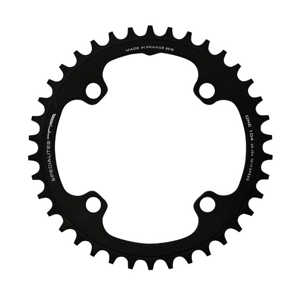Plateau VTT 4 branches Ø 104 Ta One 38 dents Mono Noir Mat Alu Pour Shimano - Sram - Race Face - Fsa 10-11-12V. Narrow W