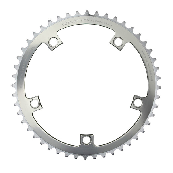Plateau Piste 5 branches Ø 144 Ta 44 dents Argent Alu 7075 Pour Chaîne 3.17 mm (1"1-8)