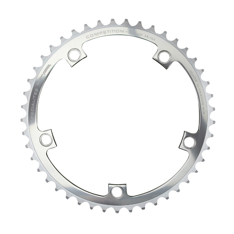 Plateau Piste 5 branches Ø 144 Ta 51 dents Argent Alu 7075 Pour Chaîne 3.17 mm (1"1-8)