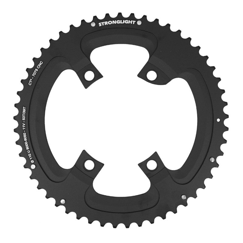 Plateau Route 4 branches Ø 110 Pour Shimano Ultegra R8000 - R8050 Stronglight 53 dents Extérieur Noir Ct2 11V. (Pour Pla