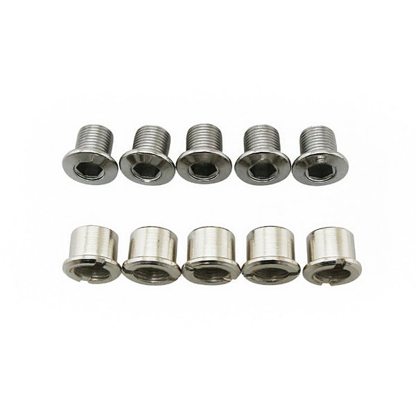 Intravis Pédalier Ta Acier Compatible Double Plateaux 5 Branches M8X6.5 (Jeu De 5) - Vis Et Cheminee