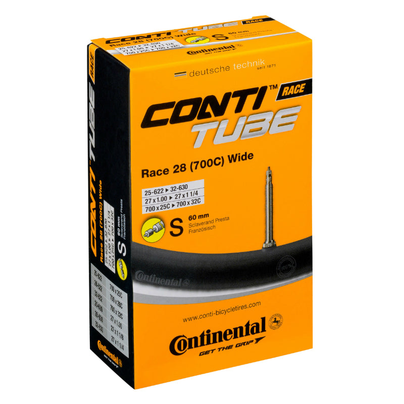 Chambre A Air Vélo 700 X 25-28 Continental Valve Presta Obus Demontable 60 mm (Compatible 700 X 32)