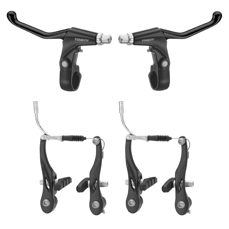 Frein V-Brake P2R Alu Noir (Étriers Et Leviers Avant + Arrière) (Kit)