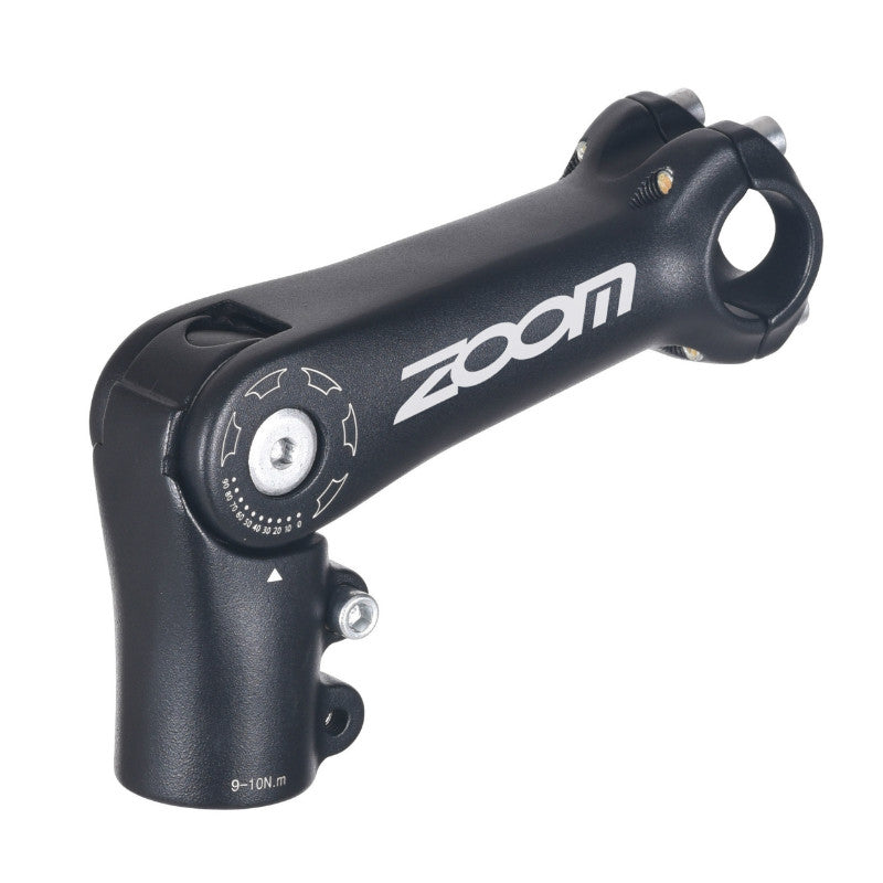 Potence VTT -Urbain-Trekking Zoom Réglable Rehausse Alu Noir Mat 31.8 L 110 mm Ahead-Set 1"1-8
