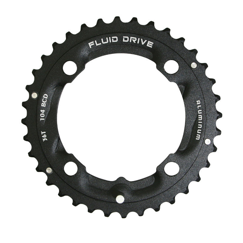Plateau VTT 4 branches Ø 104 Pour Sunrace 36 dents Triple Milieu-Extérieur Noir Alu Compatible Autres Marques