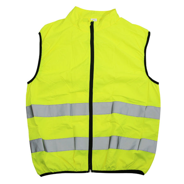 Gilet De Sécurité Premium Adulte Jaune Reflechissant Avec Zip Total Et Poche Arrière Zip
