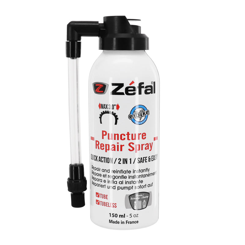Bombe Anti-Crevaison Zefal Pneu 27.5+-29+ Tubeless - Tubetype Presta-Schrader (150Ml)