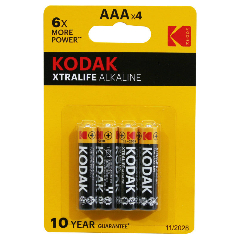 Pile Lr03 1.5V Kodak Alcaline Xtralife Aaa (Vendu Par 4)
