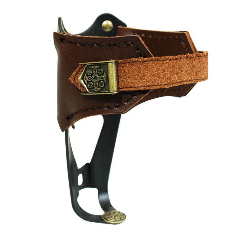 Porte Bidon Newton Vintage Alu Noir Et Cuir Brun
