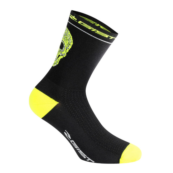 Chaussettes - Socquettes Été Gist Crane-Skull Noir-Jaune Fluo 36-39 - Hauteur 18 cm (Paire)