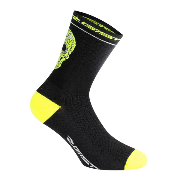 Chaussettes - Socquettes Été Gist Crane-Skull Noir-Jaune Fluo 44-47 - Hauteur 18 cm (Paire)