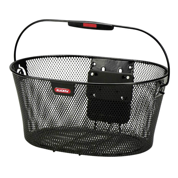 Panier Avant Acier Fil Klickfix Ovalkorb 16L Noir Avec Anse Fixation Sur Cintre (40X19X29 cm) (Livre Sans Fixation)