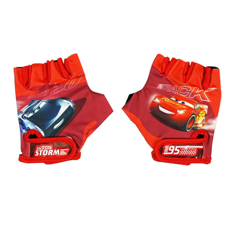 Gants Vélo Court Enfant Disney Cars Rouge (Paire Sur Carte)