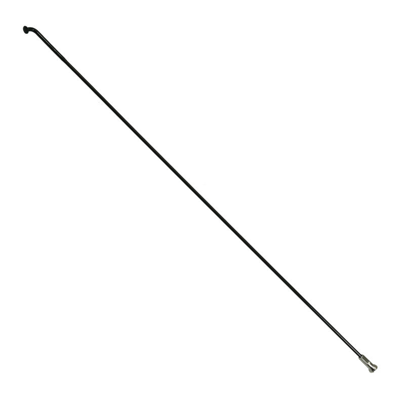 Rayon Renforcé INOX Noir 2,0 mm Avec Tête Coudée En 2,3 mm L 288 mm Sapim Avec Écrou (Vendu A L'Unite)