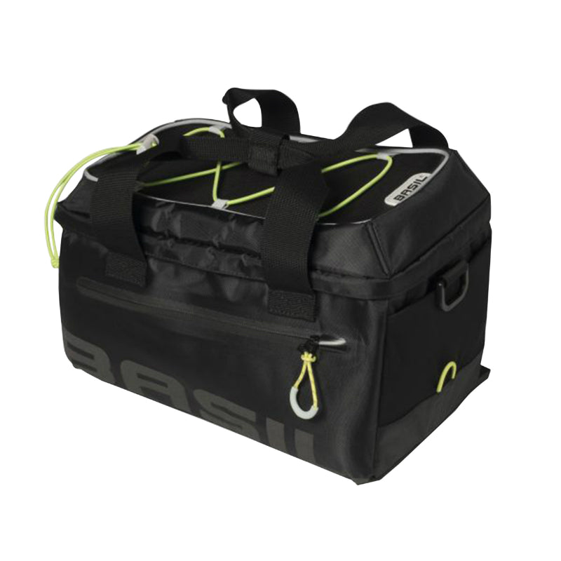 Sacoche Arrière Vélo Trunkbag Basil Miles 7L Noir (Fixation Sur Porte Bagage) Waterproof (21X32X19 cm)