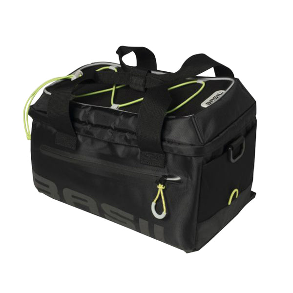 Sacoche Arrière Vélo Trunkbag Basil Miles 7L Noir (Fixation Sur Porte Bagage) Waterproof (21X32X19 cm)