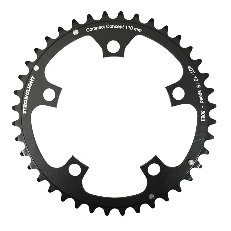 Plateau Route 5 branches Ø 110 Stronglight Dural 36 dents Intérieur Noir Type Shimano 10-9V.