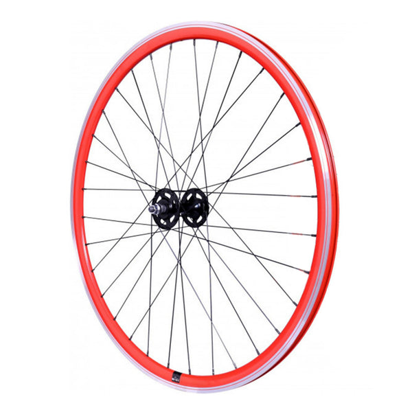 Roue Route - Fixie Patin P2R Rouge Avant Avec Écrous Jante 17C Profil 28 mm