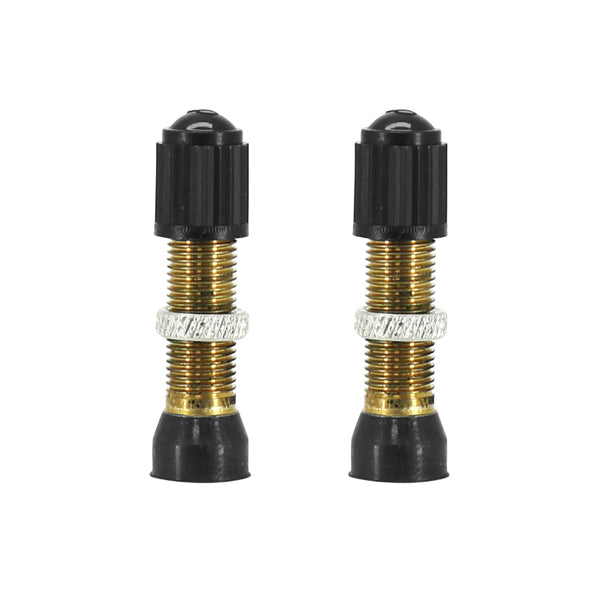 Valve De Pneu Tubeless Schrader Argent 44 mm Obus Demontable (Vendu A La Paire Sur Carte)