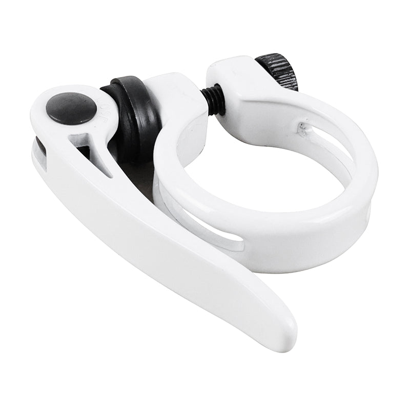 Collier Serrage Tige De Selle Rapide Newton Alu Blanc Diam. 34,9 mm (Sur Carte)