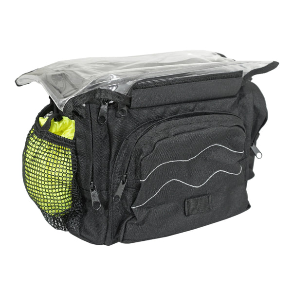 Sacoche De Cintre-Guidon Vélo Newton N4 Noir Fixation Clip 25.8-31.8 Avec Lecteur Carte (Lg30Xl19Xh21)