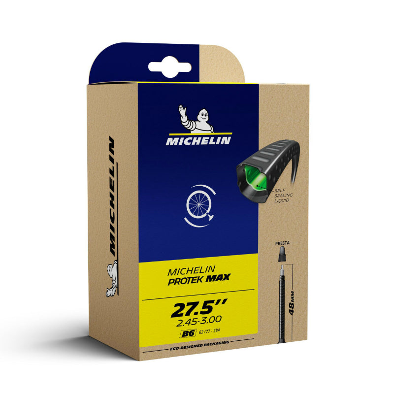 Chambre A Air Vélo 27.5 X 2.40-3.00 Michelin Protek Max B6 Valve Presta 48 mm Avec Liquide Anti-Crevaison