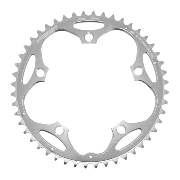 Plateau Route 5 branches Ø 130 Stronglight 48 dents Extérieur Argent Alu 7075 Type Shimano 9-10V.