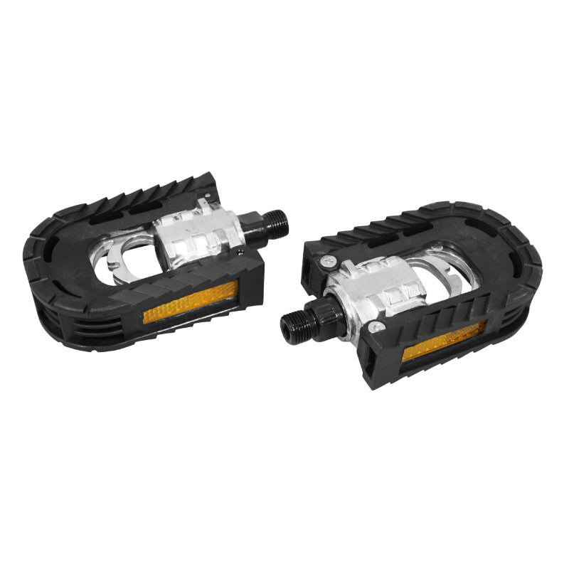 Pédale City Newton Pliante Alu-Résine Noir-Argent 9-16 (Paire Sur Carte)