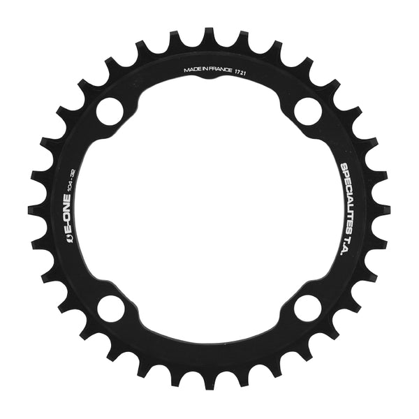 Plateau VAE-E-Bike 4 branches Ø 104 Pour Bosch - Brose - Yamaha - Giant - Shimano E-Steps Ta E-One 32 dents Mono Noir Al