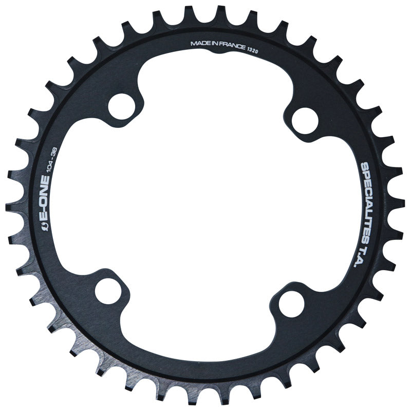 Plateau VAE-E-Bike 4 branches Ø 104 Pour Bosch - Brose - Yamaha - Giant - Shimano E-Steps Ta E-One 38 dents Mono Noir Al