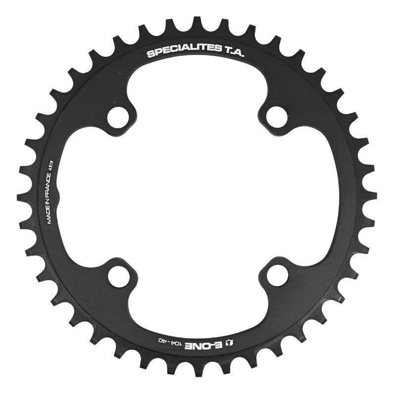 Plateau VAE-E-Bike 4 branches Ø 104 Pour Bosch - Brose - Yamaha - Giant - Shimano E-Steps Ta E-One 40 dents Mono Noir Al