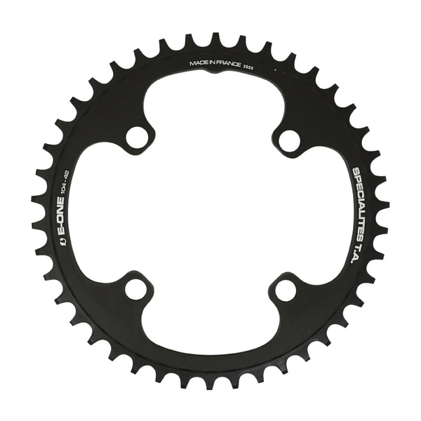 Plateau VAE-E-Bike 4 branches Ø 104 Pour Bosch - Brose - Yamaha - Giant - Shimano E-Steps Ta E-One 42 dents Mono Noir Al