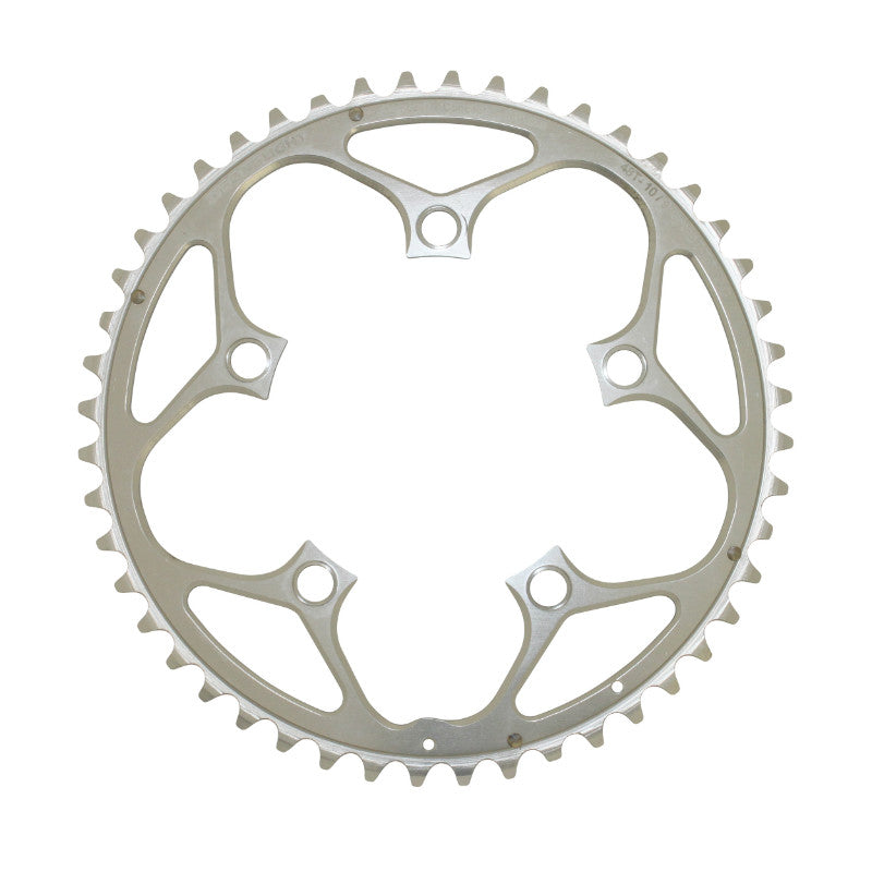 Plateau Route 5 branches Ø 110 Stronglight 48 dents Extérieur Argent Alu 7075 Type Shimano 9-10V.