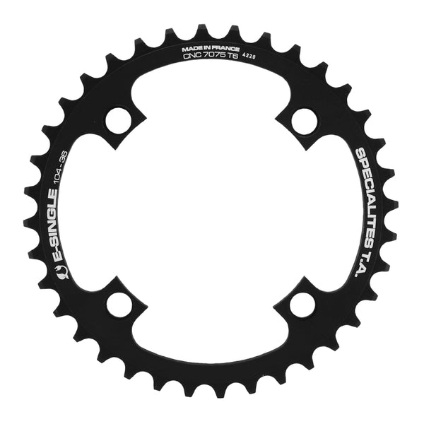 Plateau VAE-E-Bike 4 branches Ø 104 Pour Bosch - Brose - Yamaha - Giant - Shimano E-Steps Ta E-Single 36 dents Mono Noir